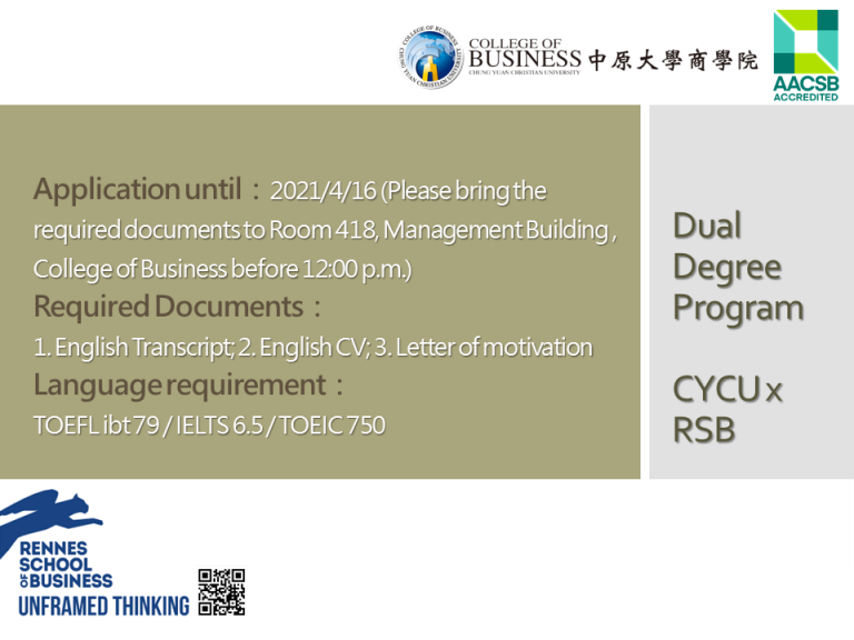 Read more about the article Double Degree Program CYCU x RSB