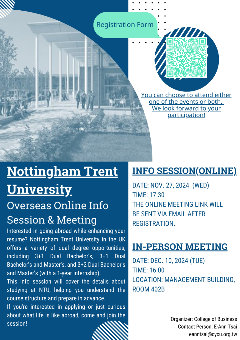 Read more about the article Nottingham Trent University Overseas Online Information Session & In-Person Interview