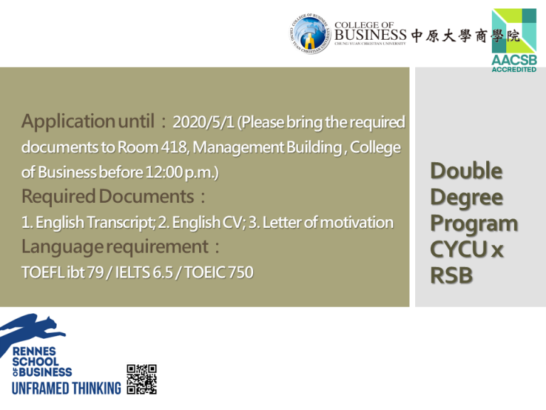 Read more about the article Double Degree Program CYCU x RSB